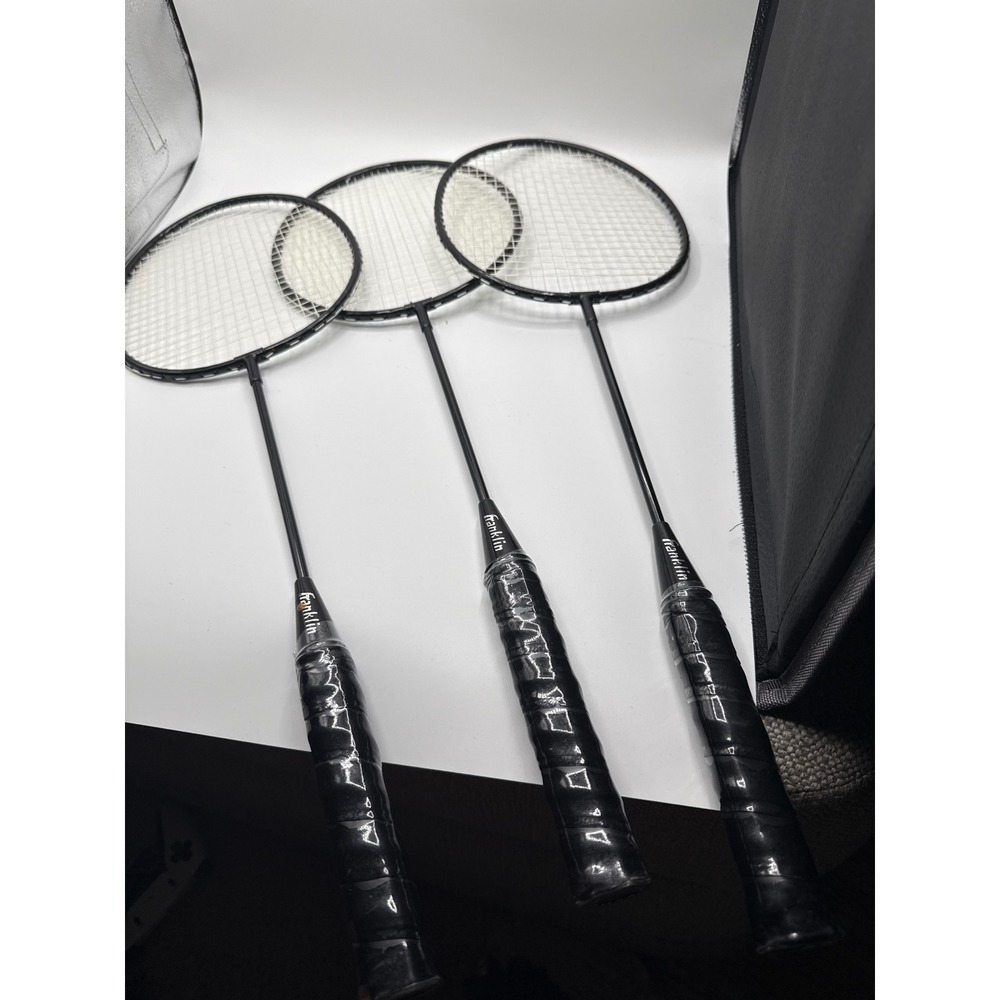 Set of 3 Franklin Badminton Rackets Black Recreational Sports Equipment